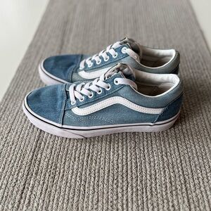 Vans Light Blue Denim Old Skool Low Rise Sneakers Size Men’s 5.5 Women’s 7.0